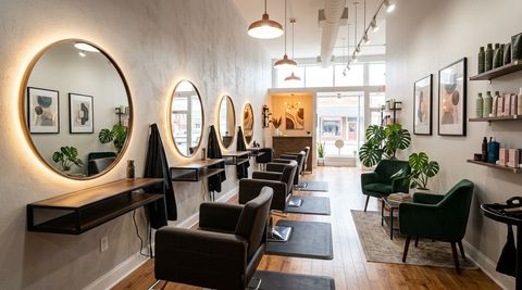 Illustration of One Snip Over the Edge, beauty salon in Shamokin, PA